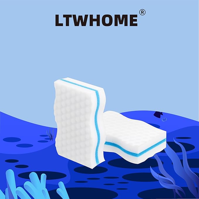 Bulk Pack 100-Pack Three-Layer Extra Durable Wave Shape Magic Cleaning Sponge Eraser Multi-Functional Melamine Foam for Kitchen, Bathroom, Wall