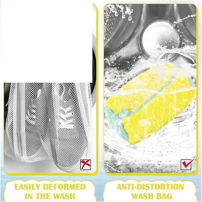 1/4PCS Shoe Washing Bag Washing Machine Laundry Bags Microfiber Closure Shoes Cleaning Bag Shoes Laundry Net Fluffy Fibers(1PCS-gray)