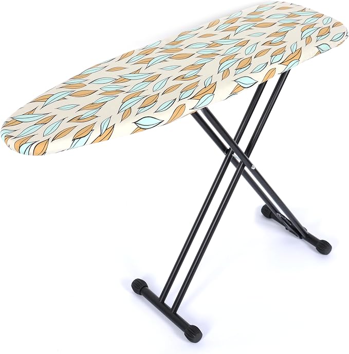 veiox Ironing Board 43x13, Heat Resistant Cover, Heavy Sturdy Legs | 7 heights 28-35"·Rock-solid metal frame·Stain-resistant padded cover·Wall hook for easy storage · Handles all garment sizes