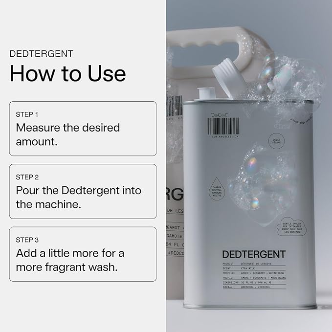 DedCool Liquid Laundry Detergent in 05 Spring | Luxurious Scent | Stain-Removing Formula | Infused with Natural Essential Oils | Non-Toxic | Up to 60 Washes | 32 fl oz