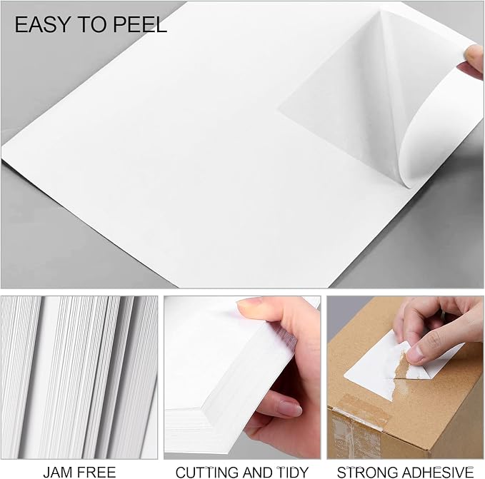 [500 Sheets 2000 Labels] 4-UP 4''x5'' Shipping Labels for Laser & Inkjet Printers, Shipping Mailing Labels, 4 Pcs Per Page Shipping Labels