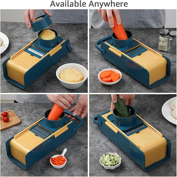 6-in-1 Vegetable Slicer Fruit Peeler Grater Zester With Basket
