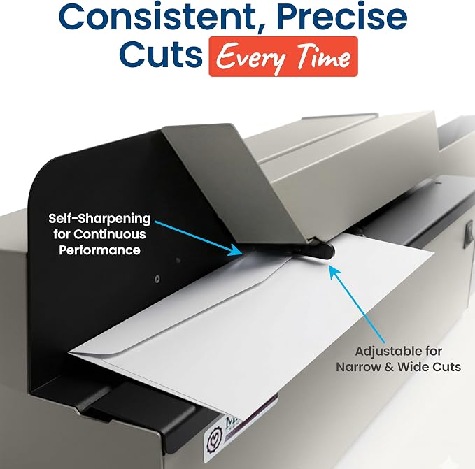 Martin Yale 62001 Deluxe High-Speed Letter Opener, Gray, Up To 17,500 Envelopes per Hour, Accepts a 6" Tall Stack of Envelopes, 500,000 per Month Capacity