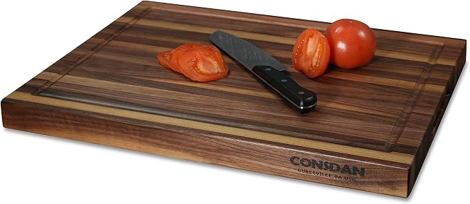 Walnut Cutting Board for Kitchen, USA Grown Hardwood, 20 x 15, with Invisible Inner Handle, Prefinished with Food-Grade Oil, Suitable for Kitchen Edge Grain, 1-1/2" Thick
