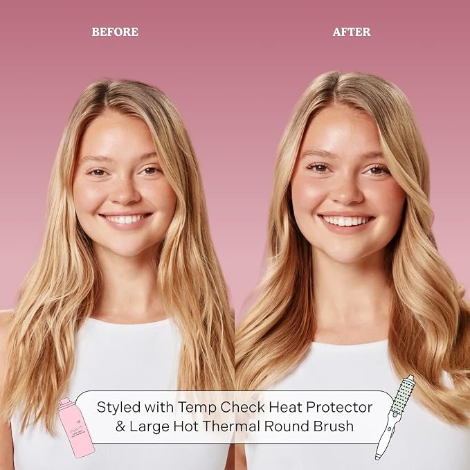 Mane Large Heated Round Brush - 1.77 Inch Thermal Brush for Voluminous Blowouts - Anti-Tangle Bristles, Ionic Technology, Worldwide Voltage - Hair Styling Tools for Medium to Long Hair