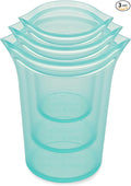 Zip Top Reusable Food Storage Bags | 3 Cup Set [Teal] | Silicone Meal Prep Container | Microwave, Dishwasher and Freezer Safe | Made in the USA
