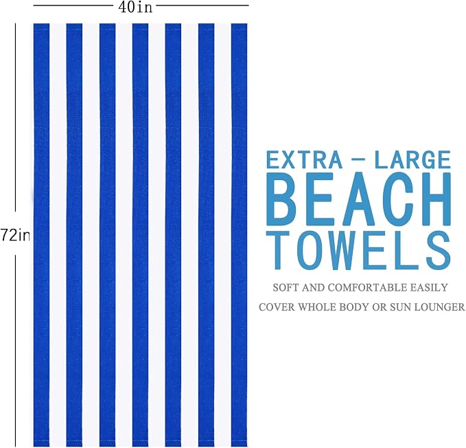 Genovega 4 Pack Father Gifts Extra Large Beach Towels 72x40 Inch, Oversized Soft Absorbent Towel Bath Towel Set, Ideal Summer Gift for Dad Girlfriend, Pool Water Park Cruise Vacation Essentials