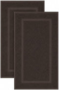SALBAKOS 2-Piece 100% Turkish Cotton Bath Mat Towel, 20x34 inch, Chocolate | Bathroom Floor Towels, Thick Soft Most Absorbent Quick-Dry Durable Large Size Foot Rug, Premium Hotel Quality Made in Turkey