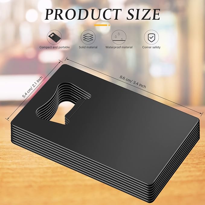 60 Pcs Credit Card Bottle Opener Groomsmen Bridesmaid Wallet Bottle Opener Beer Wine Stainless Steel for Wallet Pocket Party Wedding Favor, Black