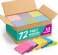 Sticky Notes, 72 Pads, 3x3 Inches Self-Stick Note Pads, Perfect for Office, Study, and Daily Life Organization - Bright