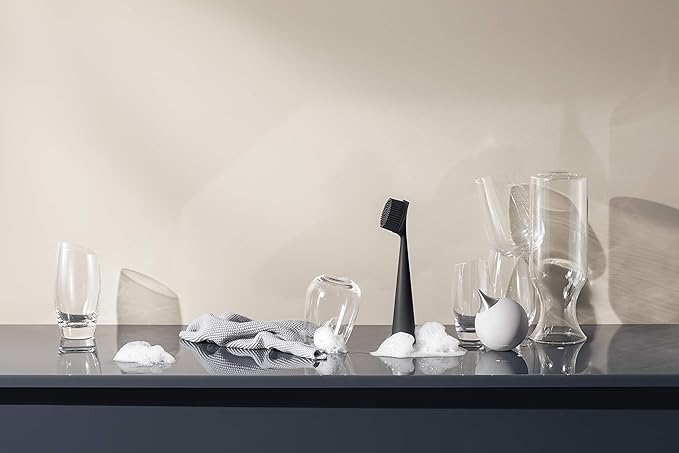 EVA SOLO | Dishbrush Silicone | Robust Washing-up Brush with a Practical & Effective Kitchen Scrubber Edge | Multipurpose Cleaning Brush | Danish Design, Functionality & Quality | Black