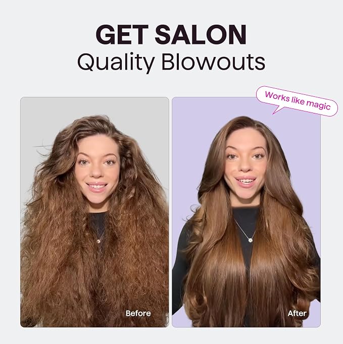 Wavytalk Thermal Brush, Blowout Express 1.7 Inch Blowout Brush, Negative Ion Technology for Creating Smooth Relax Blowouts, Give the Hair Body and Shine, Millennial Pink