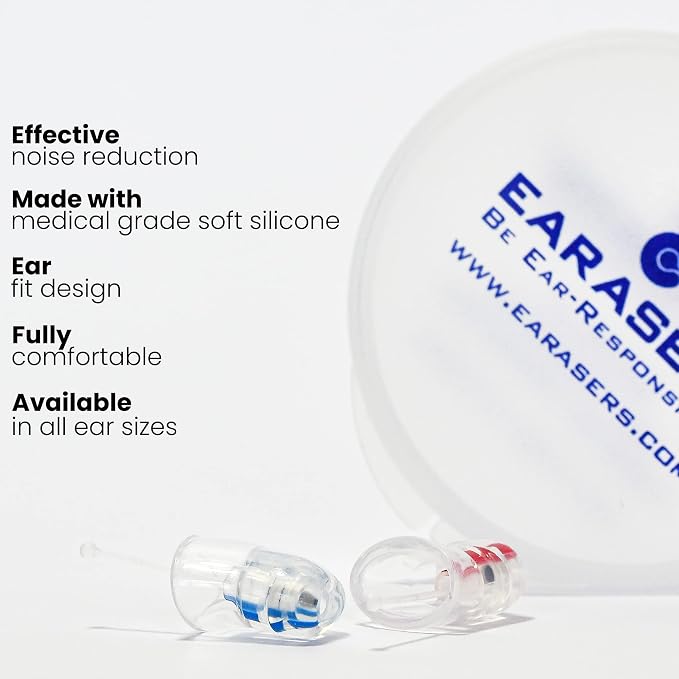 Earasers 19dB Noise Reducing Earplugs - Large