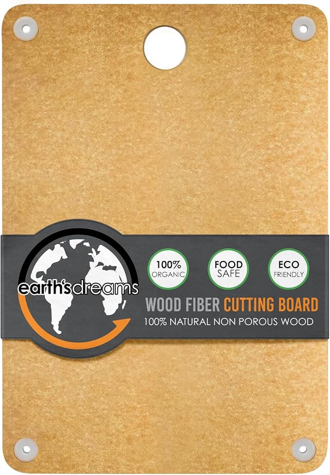 Earth’s Dreams Composite Wood Cutting Board 17” x 12” - Tan, Chopping Board | Extra Large, Non-Toxic, Dishwasher Safe, Knife-Friendly, Heavy-Duty Kitchen & Charcuterie Board