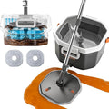 Spin Mop and Bucket Set with Wringer, Hands-Free Floor Mop System | Clean & Dirty Water Separation, Hands-Free Wringing, 360° Spin Mop Head, Detachable Bucket