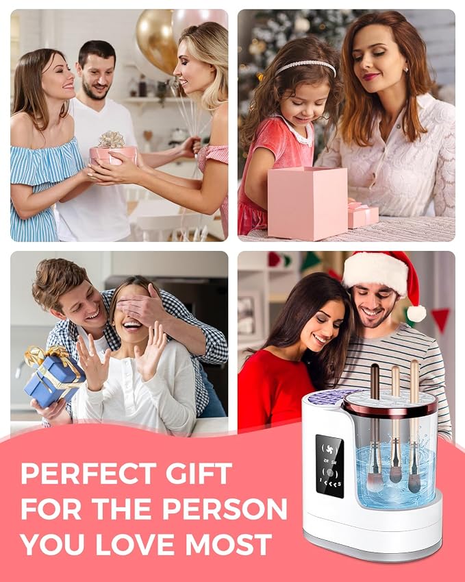 Electric Makeup Brush Cleaner Machine with Automatic Cleaning and Drying Functions Portable Makeup Brush for Makeup Lovers