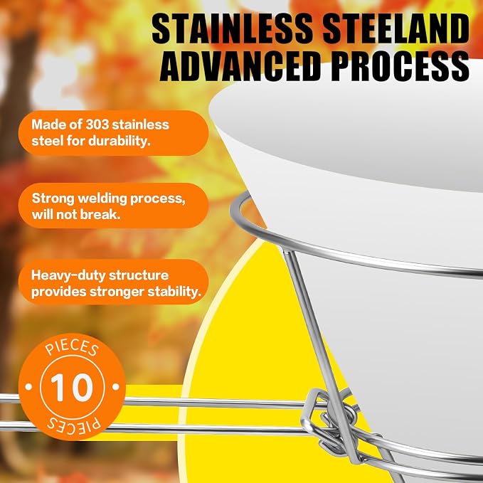 10 Inch Maple Syrup Filter Kit – 10 Pack Non-Woven Filter Papers – 304 Stainless Steel Mesh Strainer, 2-Layer Filtration System, Multi-Purpose Daily Filtration