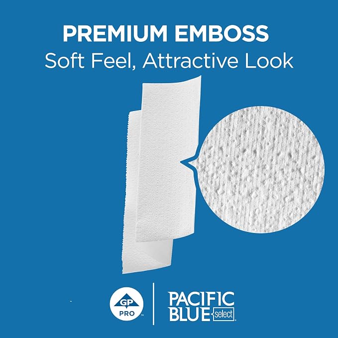 Pacific Blue Select by Georgia-Pacific PRO Multifold Premium 2-Ply Paper Towels, White, 3.2” Folded Width, 125 Towels Per Pack, 16 Packs Per Case, 21000 | 2-Ply Multi-Fold