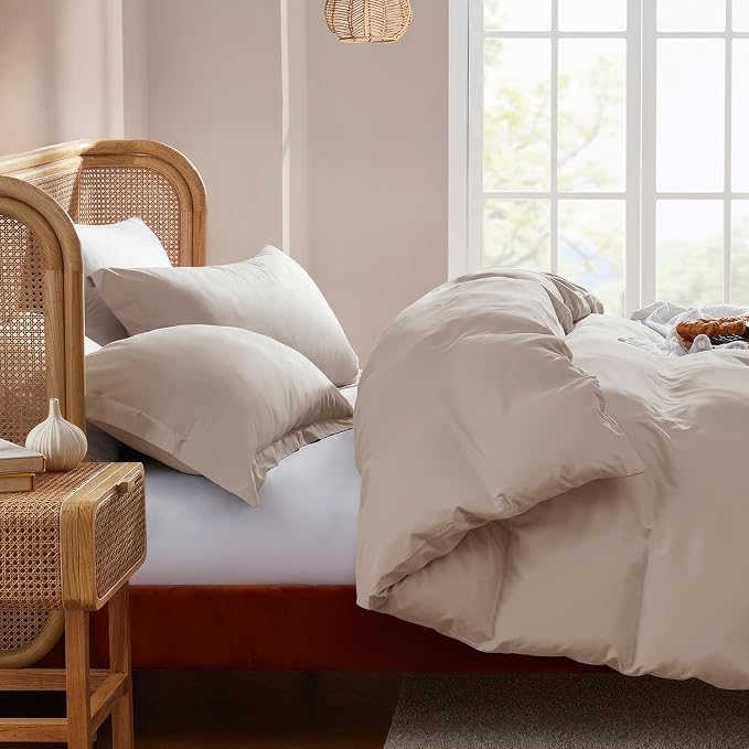 Nestl Linen Duvet Cover Full Size - Soft Double Brushed Full Size Duvet Cover Set, 3 Piece, with Button Closure, 1 Duvet Cover 80x90 inches and 2 Pillow Shams