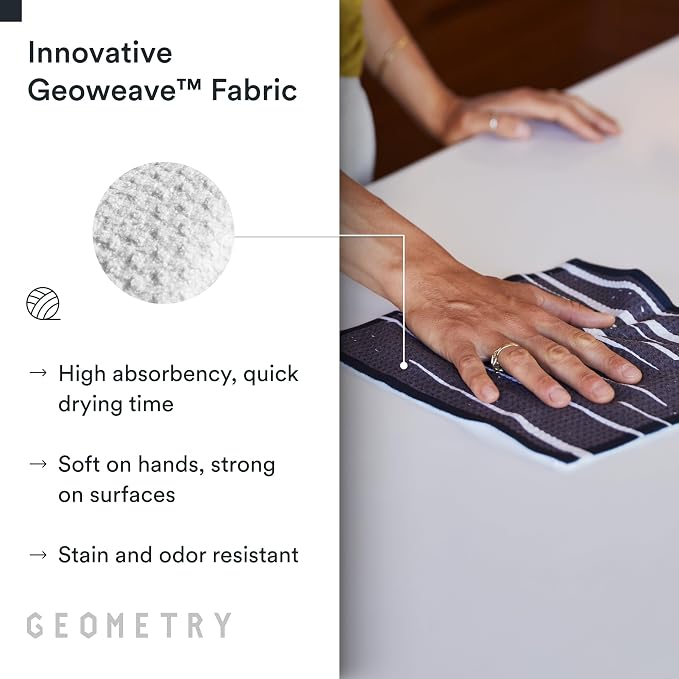 GEOMETRY Kitchen Dish Cloths - Quick Dry Dishcloths for Kitchen - Premium Dish Rags with Geoweave - 3-Pieces Night Reeds
