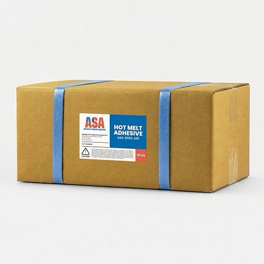 ASA Clear Hot Glue Sticks 7/16" x 10", High Temp, 25 lb Box, 483 Ct | High-temp clear adhesive with strong hold & low stringing. For wood, fabric, plastic & packaging. 25 lb box, 483 sticks.