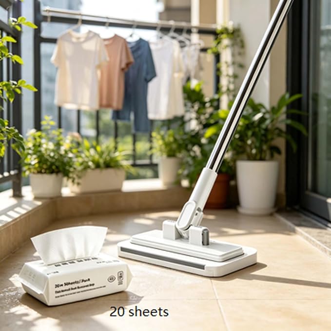 No-Rinse Floor Cleaner Mop with Replaceable Disposable Sheets