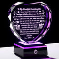 Arikyrist Gifts for Granddaughter Mothers Day Granddaughter Gifts from Grandma - Crystal Heart Plaque with LED Base Meaningful Granddaughter Presents on Birthday Graduation Wedding Christmas