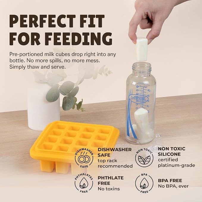 Breastmilk Storage Reusable Freezer Trays with Lid | Baby Food Cube 4pcs Complete Kit | 16 and 4-Cubes Silicone Durable Ultra Leak-Proof