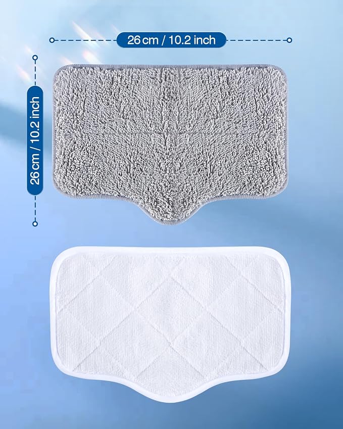 LABIGO Steam Mop Replacement Pads - 6 Pack Machine Washable Microfiber Cloths, Reusable Carpet Cleaning Pads