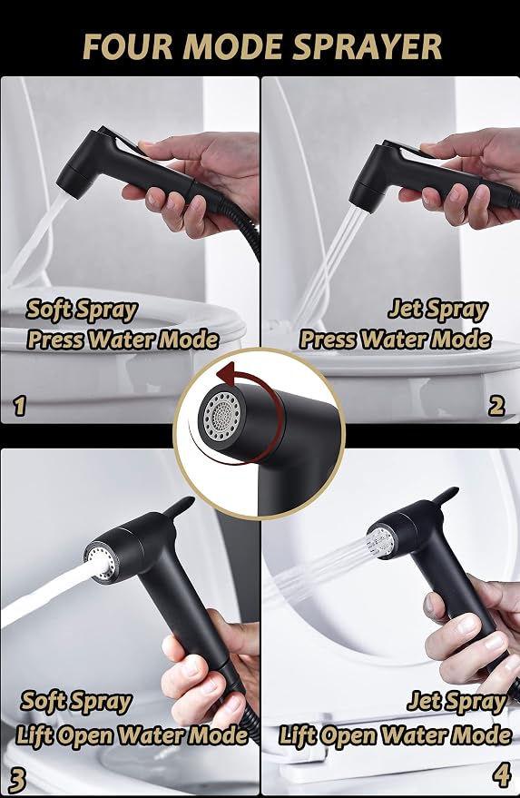 Handheld Bidet Sprayer for Toilet, Muslim Shower Bidet Attachment for Toilet, Cloth Diaper Toilet Sprayer, Jet Spray for Toilet with Bidet Hose for Feminine Wash