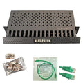 Neat Patch MINI 1U Low Profile Cable Management Kit - 2 Packs w/ 48 CAT6 Patch Cables (1FT Green)