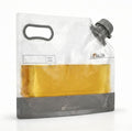 Restaurantware Cater Tek 1/2 Gallon Water Containers 10 Drink Bags - Collapsible Includes Tamper-Evident Caps Clear Plastic Beverage Bags For Catered Events Camping or Hiking Durable Handle