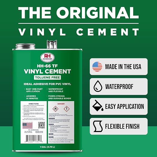 HH-66 Toluene Free Vinyl Cement 1 Gal - Vinyl Adhesive, Cement Glue, Industrial Contact Cement for PVC & Vinyl Repair - Waterproof Flexible Vinyl Glue for Tarps, Pools, Inflatables – RH Adhesives