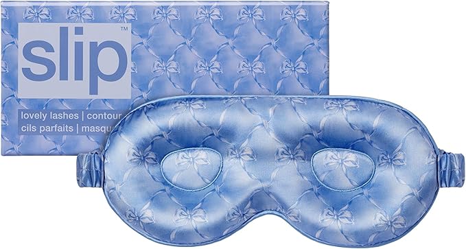 slip Pure Silk Contour Sleep Mask: Protect Your Delicate Lashes with Our Innovative, Lash-Friendly Design. Experience Uninterrupted Beauty Sleep with Slipsilk™ Comfort, 1 Contour Mask, Bluebelle