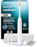 Philips Sonicare 7300 Series Electric Toothbrush - Next-Generation Sonicare Technology, Pressure Sensor, 12 Brushing Settings, SmarTimer, BrushPacer, 21-Day Runtime, Travel Case, White, HX7420/07
