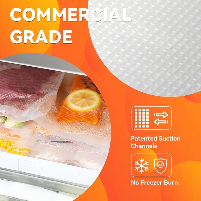 Wevac 6” x 10” 200 Count Food Vacuum Sealer Bags Keeper, PreCut Pint, Ideal for Food Saver, BPA Free, Commercial Grade, Great for storage, meal prep and Sous Vide