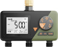 Brass Sprinkler Timer 3 Zone, Diivoo Water Hose Timer 3 Outlet for Garden, Programmable Automatic Irrigation with Rain Delay and Manual/Auto Mode Watering for Lawn, Yard, Pool
