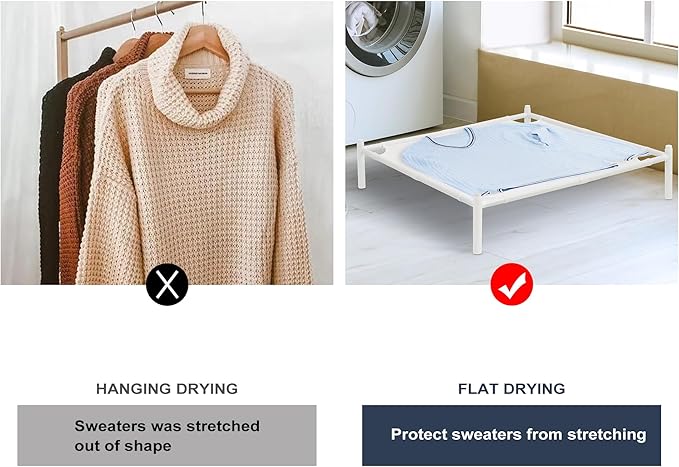 STO STO Sweater Drying Rack, 1-Pack Stackable Mesh Clothes Drying Rack, Laundry Drying Rack for Sweaters, Socks, Toys, White