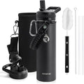 RAYMYLO Insulated Water Bottle 20 oz, Triple Wall Vacuum Stainless Steel (Cold for 24Hrs, Hot for 12Hrs), Leak Proof & Non-BPA, Modern Water Bottle Jug for School with Straw Spout Lids
