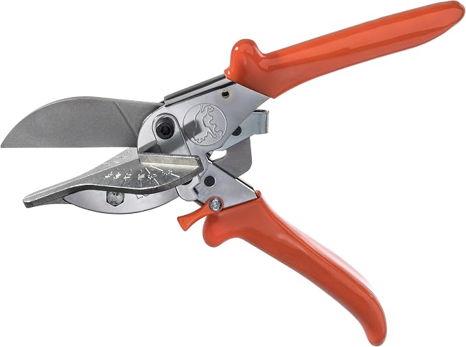 Original LÖWE Mitre Scissors 3.104/HÜ with Lever Transmission and 45 Degree Stops, for use in Industry and Crafts, for Hard and Flat Materials Such as Plastic, Rubber, Wood, PVC, Leather