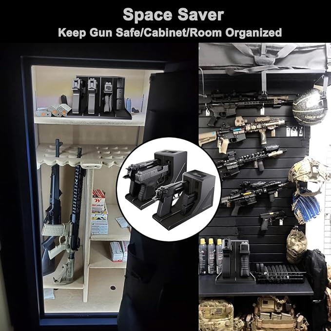 Pistol Rack Handgun Holder, Foam Protective Pistol Gun Magazine Stand Storage, Gun Safe Organizer Accessories
