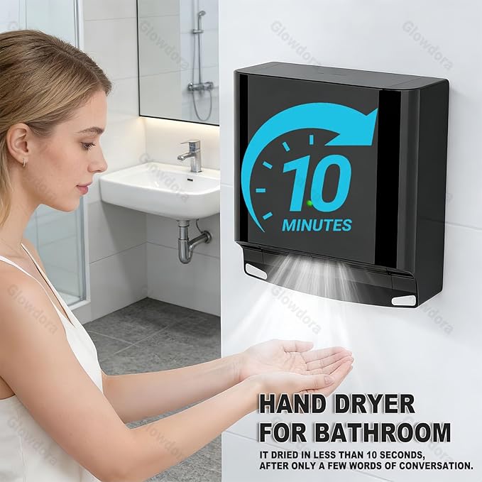 Compact Hand Dryer, Electric Hand Dryer, High Speed Automatic Hand Dryer, Commercial Or Household, Toilet Hand Dryer.Abs Housing.1250w Gold
