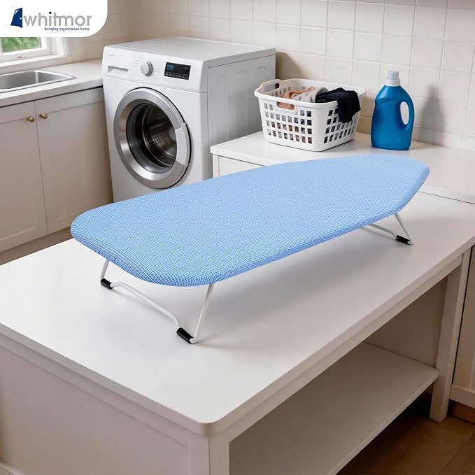 Whitmor Tabletop Ironing Board - Scorch Resistant Cover - Blue