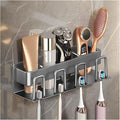 Toothbrush Rack Light Luxury Wall-Mounted Toothbrush Holder Multifunctional Bathroom Toothbrush Storage Rack Bathroom Accessories Rack Bathroom Toothbrush Holder(C)