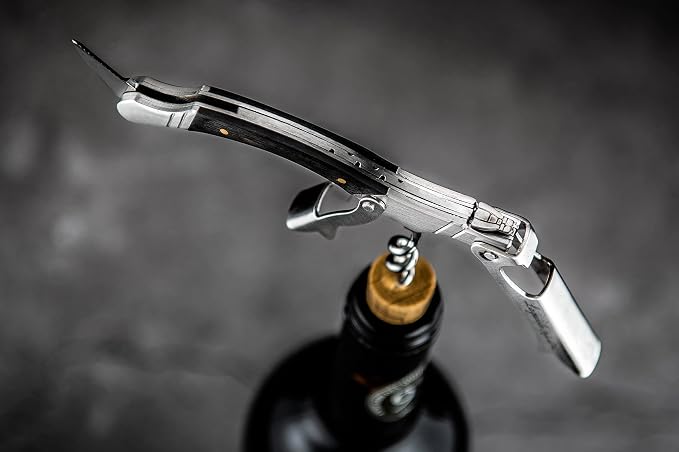 Laguiole Style de Vie corkscrew, bottle opener with foil cutter, ebony
