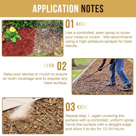 Mulch Glue for Landscaping,Rock Glue,Non-Toxic Mulch Anchor Binder,Long-Lasting Landscape Binder for Landscaping Pea Gravel,Wood Chips& More,for Paths,Patios&Garden Borders (1 Gallon)