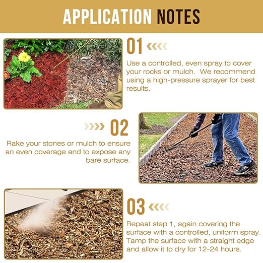 Mulch Glue for Landscaping,Rock Glue,Non-Toxic Mulch Anchor Binder,Long-Lasting Landscape Binder for Landscaping Pea Gravel,Wood Chips& More,for Paths,Patios&Garden Borders (2 Gallons)
