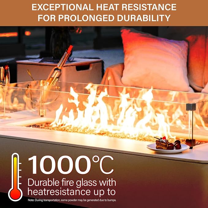 NUPICK 10 Pound Fire Glass, 1/4 Inch Reflective Fire Pit Glass | Fire Pit Rocks for Propane or Natural Gas, Glass Rocks for Fire Pit Table, Fireplace, Fire Bowl, Gold & Green & Copper Mix