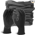 Evridwear Crinkle Latex Rubber Hand Coated Safety Work Gloves for Men Women General Multi Use Construction Warehouse Gardening Assembly Landscaping,Black Medium 12 Pairs Pack