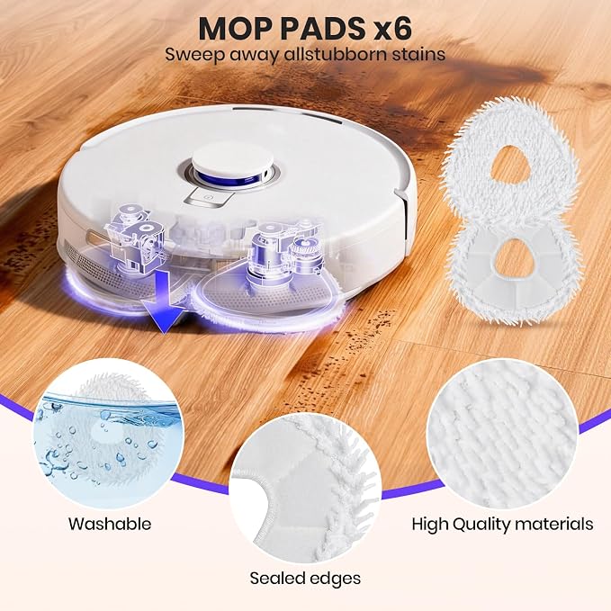 Replacement Accessories for Narwal Freo X10 Pro / YJCC027 Vacuum Cleaner, 2 Main Brushes & 6 Mop Cloth &4 HEPA Filter & 6 Dust Bags & 6 Side Brush & 1 Cleaning Brush
